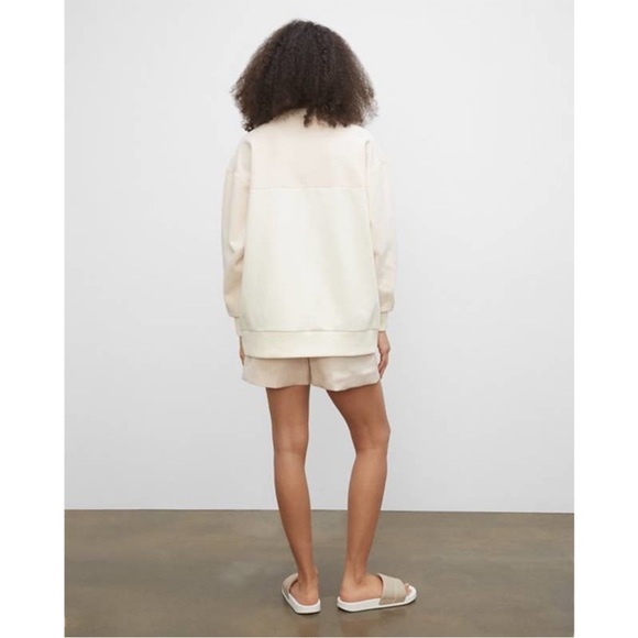 Club Monaco Colorblock Sweatshirt Cream and Pink/Rose Size Medium NWT - Picture 2 of 7